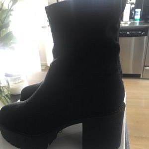 Black suede boots